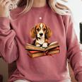 Cute Dog Beagle Reading Book Comfort Colors Sweatshirt Orchid