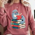 Cute Reading Seal On Books Book Lover Comfort Colors Sweatshirt Orchid