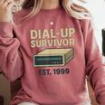 Dial Up Survivor Retro 90s Internet Nostalgia Comfort Colors Sweatshirt Orchid