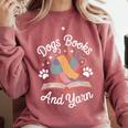 Dogs Books And Yarn Knitter Knitting Comfort Colors Sweatshirt Orchid