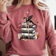 Dragon Hoard Of Books Reading Lover Cute Art Comfort Colors Sweatshirt Orchid