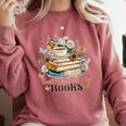 Easily Distracted By Books Book Wildflowers Book Lovers Comfort Colors Sweatshirt Orchid