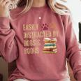 Easily Distracted By Dogs And Books Pets Books Lovers Comfort Colors Sweatshirt Orchid