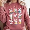 Easter Teacher Cute Bunny Reding Books Librarian Bookworm Comfort Colors Sweatshirt Orchid
