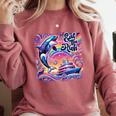 EAT THE RICH 90S NOSTALGIA WHALE ORCA YAHCT RETRO Comfort Colors Sweatshirt Orchid EAT THE RICH 90S NOSTALGIA WHALE ORCA YAHCT RETRO Comfort Colors Sweatshirt Orchid