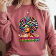 Education Freedom Teacher Books Black History Month Comfort Colors Sweatshirt Orchid
