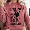 Elder Emo Club Skeleton Nostalgia It Wasn't a Phase Mom Comfort Colors Sweatshirt Orchid