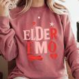 Elder Emo Retro Punk Typography Nostalgia Premium Tri-Blend Comfort Colors Sweatshirt Orchid