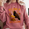 F CAW F Crow I'm Reading Book Lover Fall Comfort Colors Sweatshirt Orchid