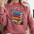 Fantasy Drama Tragedy Books Subtle Reader Librarian Flower Comfort Colors Sweatshirt Orchid
