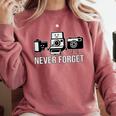 Never Forget Retro Camera Photography Nostalgia Premium Tri-Blend Comfort Colors Sweatshirt Orchid