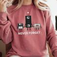 Never Forget Retro Nostalgia Tapes Throwback 80s Premium Tri-Blend Comfort Colors Sweatshirt Orchid