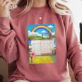 Frutiger Aero Aesthetic Rainbow Glitch Art Comfort Colors Sweatshirt Orchid