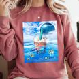 Frutiger Aero Aesthetic Tech Bubble Tea Boba Milktea Fishes Comfort Colors Sweatshirt Orchid Frutiger Aero Aesthetic Tech Bubble Tea Boba Milktea Fishes Comfort Colors Sweatshirt Orchid