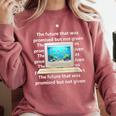 Frutiger Aero Aesthetic Tech The Future That Was Promised Comfort Colors Sweatshirt Orchid
