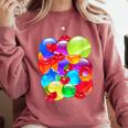 Frutiger Aero Aesthetic Tech Orb Pattern Heart Cherry Lips Comfort Colors Sweatshirt Orchid