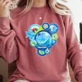 Frutiger Aero Metro Abstract Maximalism 2000s Nostalgia Comfort Colors Sweatshirt Orchid