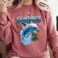 Frutiger Aero Splashy Dolphin Y2k Aesthetic Graphic Comfort Colors Sweatshirt Orchid