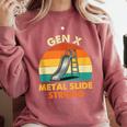 Gen X Slide Strong Generation X Gen Xer Nostalgia Comfort Colors Sweatshirt Orchid