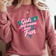 Girls Just Wanna Have Fun Retro 80s Nostalgia Night Out Comfort Colors Sweatshirt Orchid Girls Just Wanna Have Fun Retro 80s Nostalgia Night Out Comfort Colors Sweatshirt Orchid