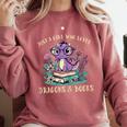 Girls Loves Dragon Books Fantasy Girls Kids Toddler Women Comfort Colors Sweatshirt Orchid
