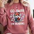 Go Away I'm Reading Book Reader Cute Fox Loves Books Comfort Colors Sweatshirt Orchid