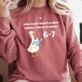 Goose Reading 67 Six Seven Meme Teacher Book Lover Comfort Colors Sweatshirt Orchid