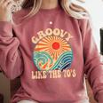 Groovy Like The 70s Aesthetic Nostalgia 1970's Retro Comfort Colors Sweatshirt Orchid