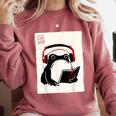 Grumpy Frog Books Music Kawaii Ink Japanese Comfort Colors Sweatshirt Orchid