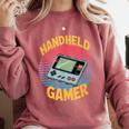 Handheld Gamer Retro Portable Console Nostalgia Comfort Colors Sweatshirt Orchid
