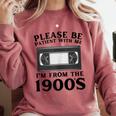 Over The Hill Please Be Patient I'm From The 1900s VHS Comfort Colors Sweatshirt Orchid