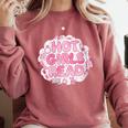 Hot Girls Read Pink Aesthetic Book Lover Reading Comfort Colors Sweatshirt Orchid