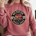 Hotrod Custom Car Automotive Nostalgia Distressed Premium Tri-Blend Comfort Colors Sweatshirt Orchid