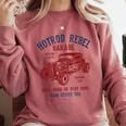 Hotrod Rebel Automotive Nostalgia Old Car Distressed Premium Tri-Blend Comfort Colors Sweatshirt Orchid