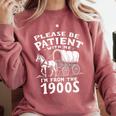 Humorous Wagon Plea Please Be Patient I'm From The 1900s Premium Comfort Colors Sweatshirt Orchid