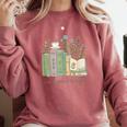 I'm Booked Tonight Cozy Floral Book Lover Graphic Comfort Colors Sweatshirt Orchid