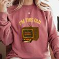 I'm This Old Please Rewind 80s 90s Nostalgia VHS VCR Comfort Colors Sweatshirt Orchid