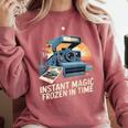 Instant Magic Frozen In Time Retro Camera Nostalgia Comfort Colors Sweatshirt Orchid