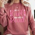 Just A Girl Who Loves To Read Book Lover Reading Books Comfort Colors Sweatshirt Orchid