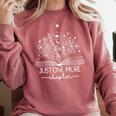 Just One More Chapter Bookish Book Reading Botanical Book Comfort Colors Sweatshirt Orchid