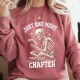 Just One More Chapter Reading Skeleton Book Lover Premium Tri-Blend Comfort Colors Sweatshirt Orchid