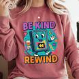 Be Kind Rewind 90s VHS Nostalgia Retro Comfort Colors Sweatshirt Orchid Be Kind Rewind 90s VHS Nostalgia Retro Comfort Colors Sweatshirt Orchid