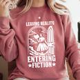 Leaving Reality Entering Fiction Bookish Book Reading Comfort Colors Sweatshirt Orchid Leaving Reality Entering Fiction Bookish Book Reading Comfort Colors Sweatshirt Orchid