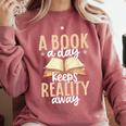 Librarian A Book A Day For Book Lover Reading Library Comfort Colors Sweatshirt Orchid Librarian A Book A Day For Book Lover Reading Library Comfort Colors Sweatshirt Orchid