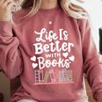 Librarian Library Books Reading Reader Comfort Colors Sweatshirt Orchid