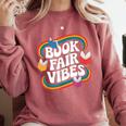 Library Book Fair Vibe Groovy Retro School Reading Nostalgic Comfort Colors Sweatshirt Orchid