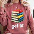 Get Lit With Books Comfort Colors Sweatshirt Orchid