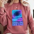 Lofi Reverie Analog Dreams Pixel 90s Desktop VHS Nostalgia Comfort Colors Sweatshirt Orchid