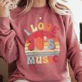 I Love 70's Music Retro Style Nostalgia Cassette 1970s Party Comfort Colors Sweatshirt Orchid