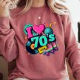 I Love The 70s Retro Cassette Roller Vinyl Disco Nostalgia Comfort Colors Sweatshirt Orchid